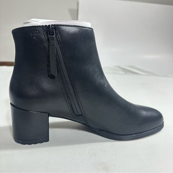 Naturalizer Bay Boots Womens 9W Black Leather Weatherproof Ankle Bootie New - Picture 5 of 16